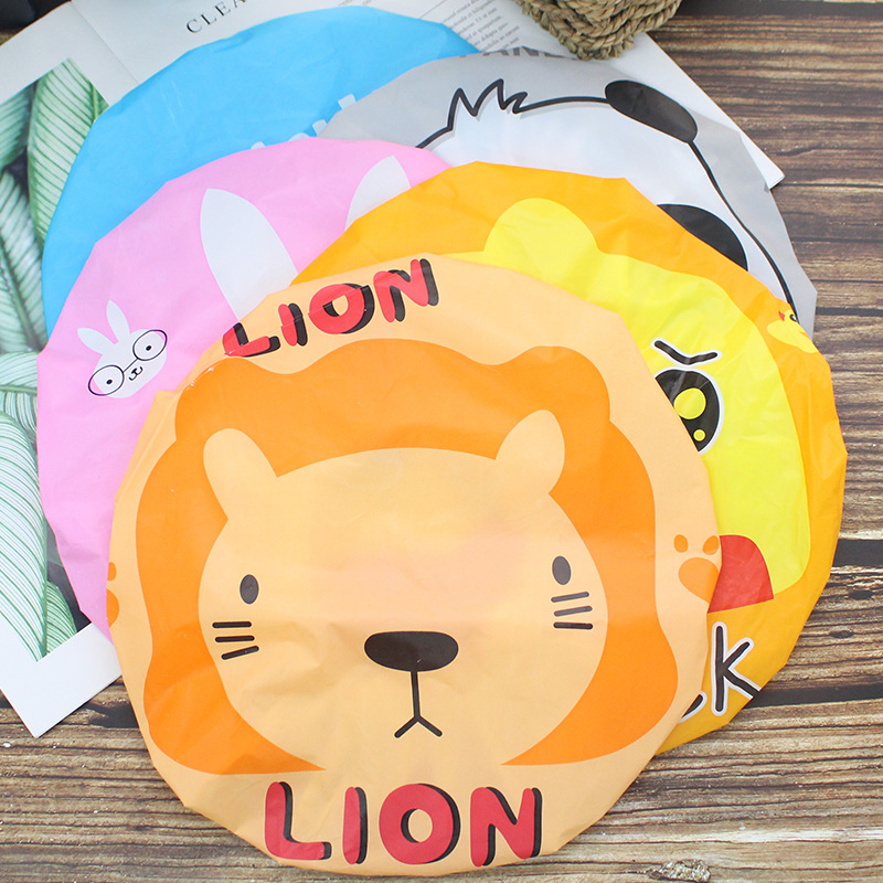 T Cute cartoon adult lady shower cap Japanese thickened waterproof shampoo shower cap lampblack cap