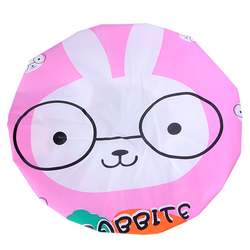T Cute cartoon adult lady shower cap Japanese thickened waterproof shampoo shower cap lampblack cap