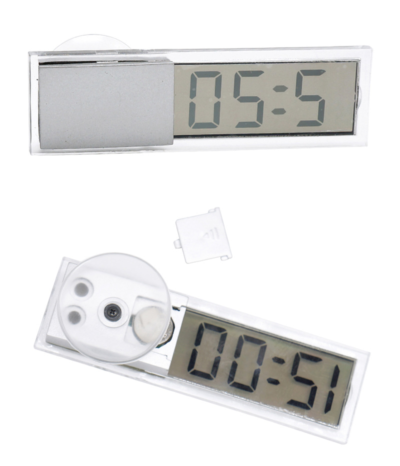 Practical car electronic clock sucker clock k-033 car transparent liquid crystal display time clock Practical car electronic clock sucker clock k-033 car transparent liquid crystal display time clock