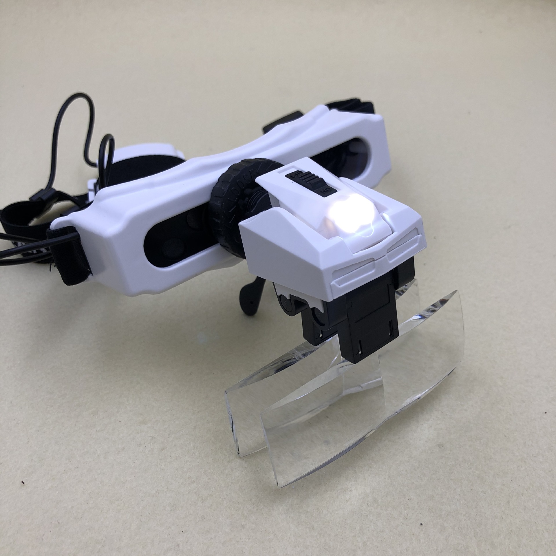 LED Head-Mounted Reading Magnifying Glass HD Multiple Lens Watch and Clock Repair Multifunctional Magnifying Glass with Light
