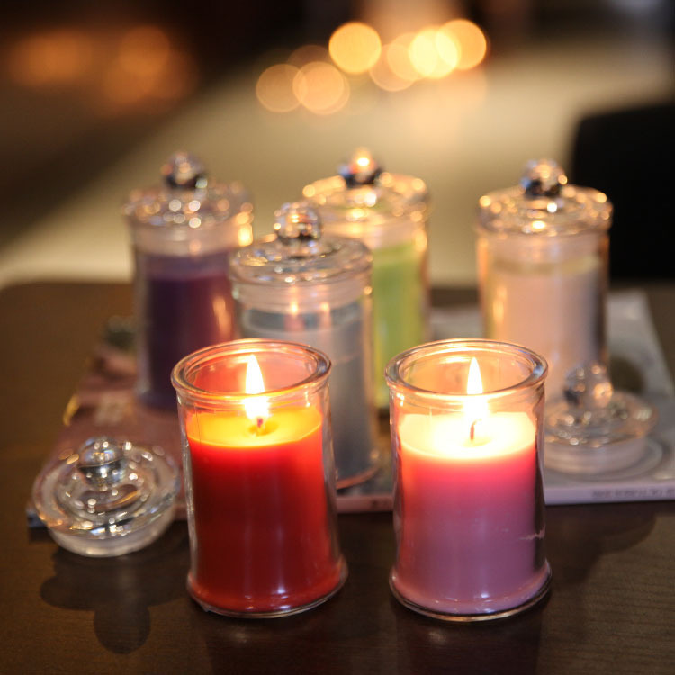 Candle Glass Handmade Empty Candle Cup Candlestick Homemade Aromatherapy Candle Cup DIY Aromatherapy Candle Bottle with Lid