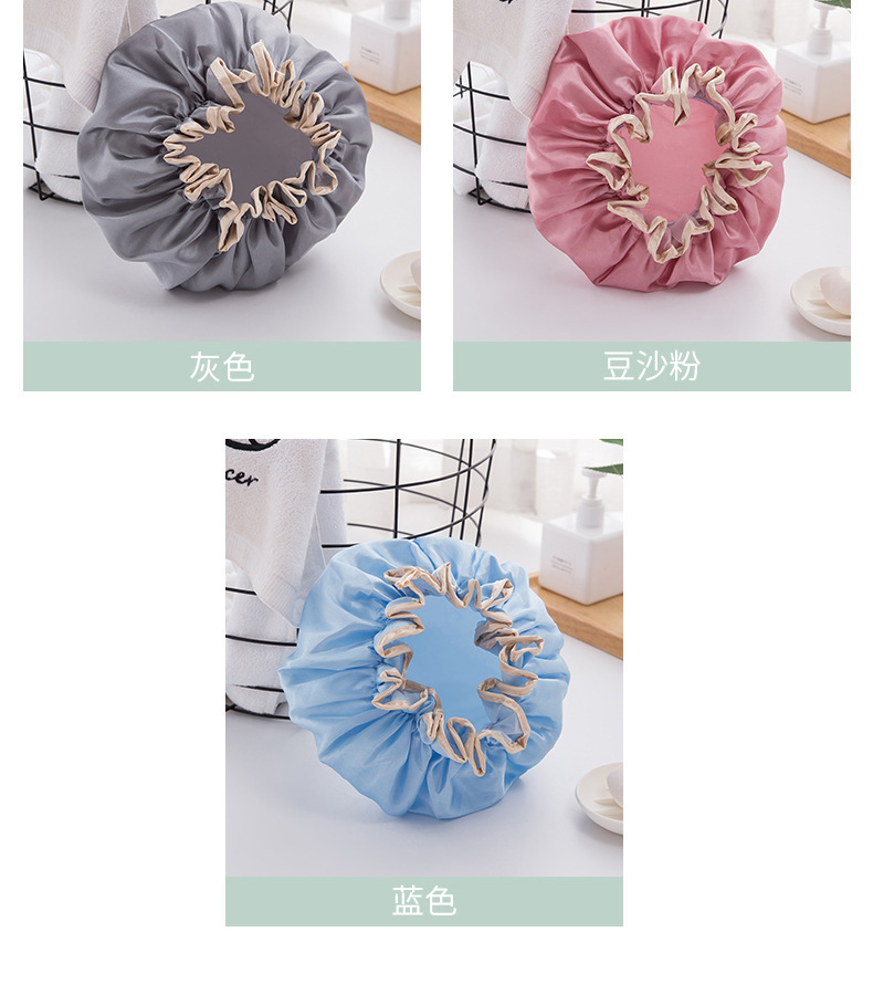 layer shower cap waterproof hat for women bath long hair shower head cover adult style hair cover lampblack dry hair cap