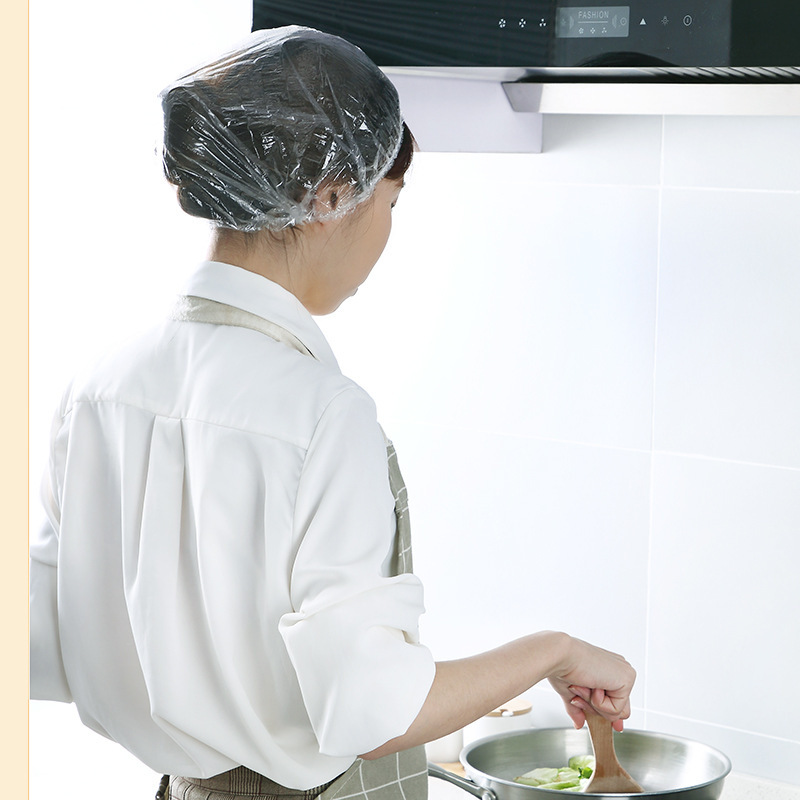 100 women adult fitted with waterproof bath cap kitchen cap disposable thick cover shower cap shower cap