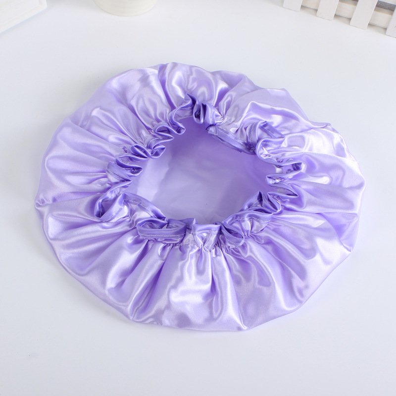 spot double layer bath cap waterproof pink bath cap PEVA lady shower cap color cloth shower cap a substitute hair