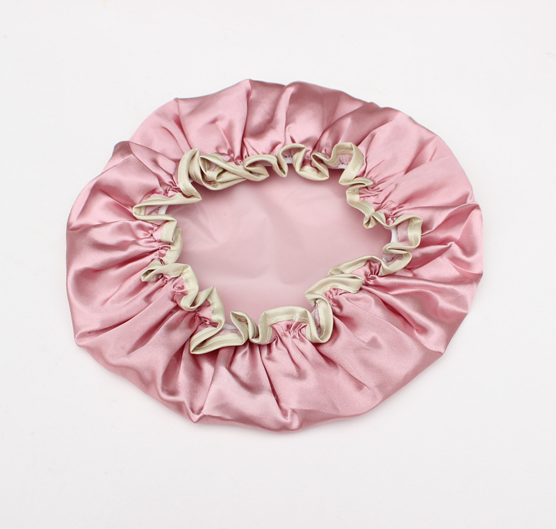 spot double layer bath cap waterproof pink bath cap PEVA lady shower cap color cloth shower cap a substitute hair