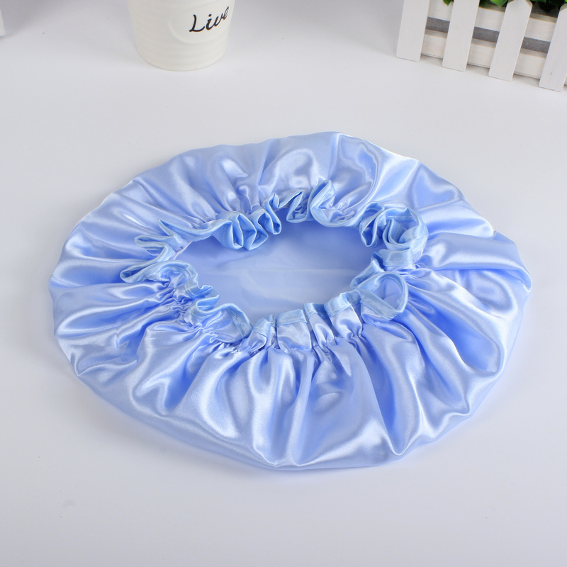 spot double layer bath cap waterproof pink bath cap PEVA lady shower cap color cloth shower cap a substitute hair