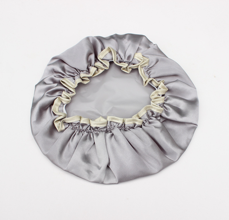 spot double layer bath cap waterproof pink bath cap PEVA lady shower cap color cloth shower cap a substitute hair