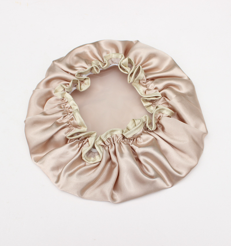 spot double layer bath cap waterproof pink bath cap PEVA lady shower cap color cloth shower cap a substitute hair