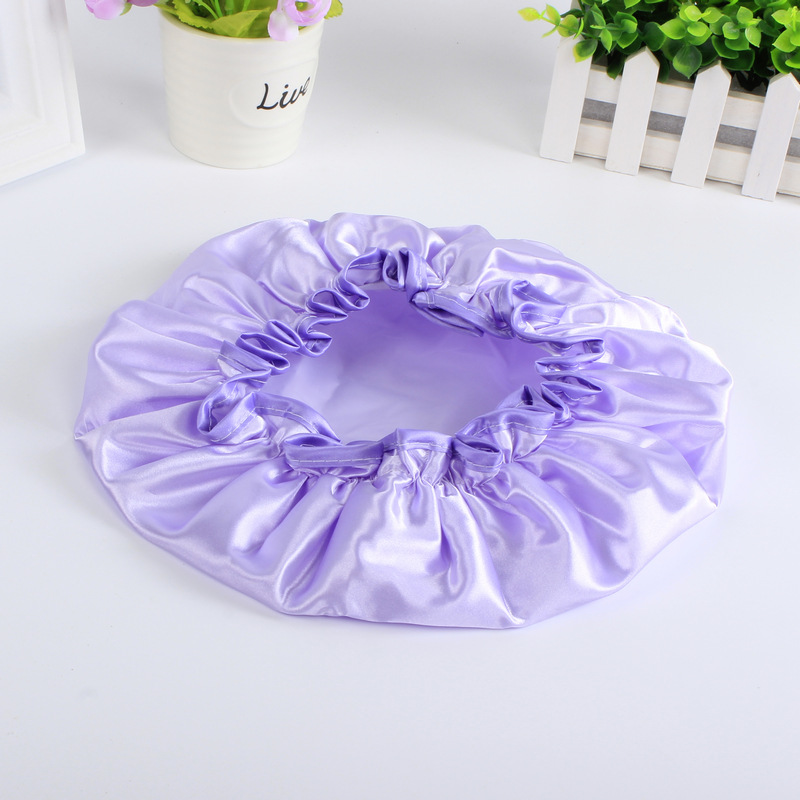 spot double layer bath cap waterproof pink bath cap PEVA lady shower cap color cloth shower cap a substitute hair