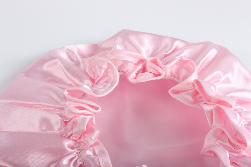 spot double layer bath cap waterproof pink bath cap PEVA lady shower cap color cloth shower cap a substitute hair