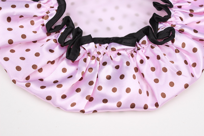 spot double layer bath cap waterproof pink bath cap PEVA lady shower cap color cloth shower cap a substitute hair