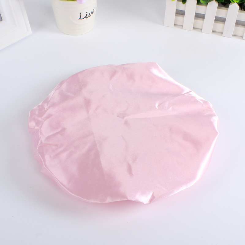 spot double layer bath cap waterproof pink bath cap PEVA lady shower cap color cloth shower cap a substitute hair