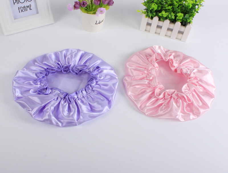 spot double layer bath cap waterproof pink bath cap PEVA lady shower cap color cloth shower cap a substitute hair