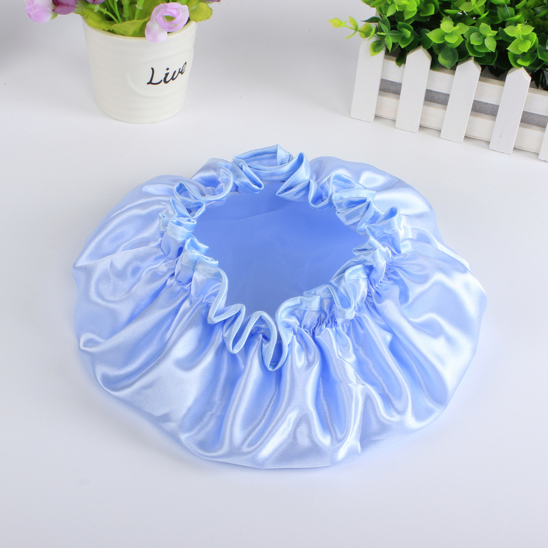 spot double layer bath cap waterproof pink bath cap PEVA lady shower cap color cloth shower cap a substitute hair