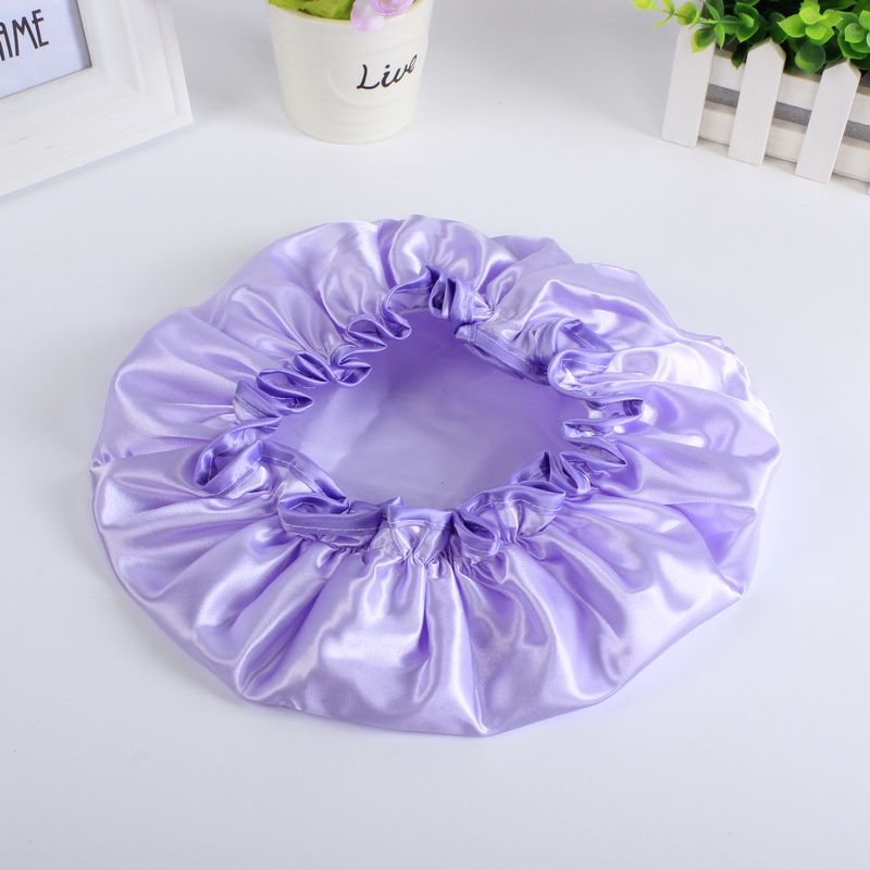 spot double layer bath cap waterproof pink bath cap PEVA lady shower cap color cloth shower cap a substitute hair