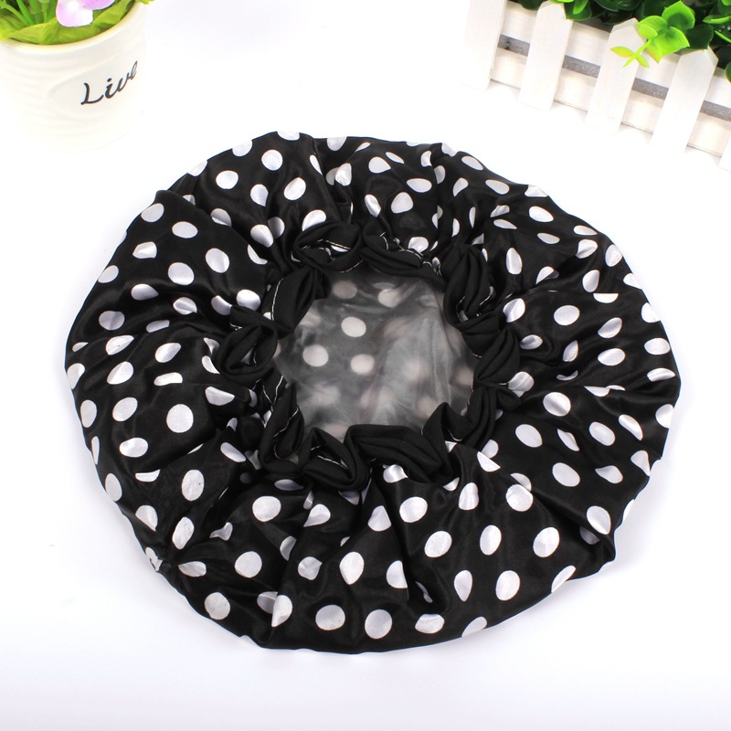 spot double layer bath cap waterproof pink bath cap PEVA lady shower cap color cloth shower cap a substitute hair