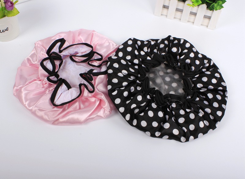 spot double layer bath cap waterproof pink bath cap PEVA lady shower cap color cloth shower cap a substitute hair
