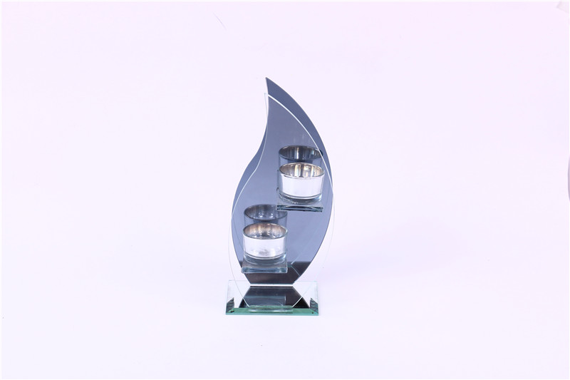 Crystal Glass Candlestick Candle Holder Two-Headed Candlestick Shaped Candlestick