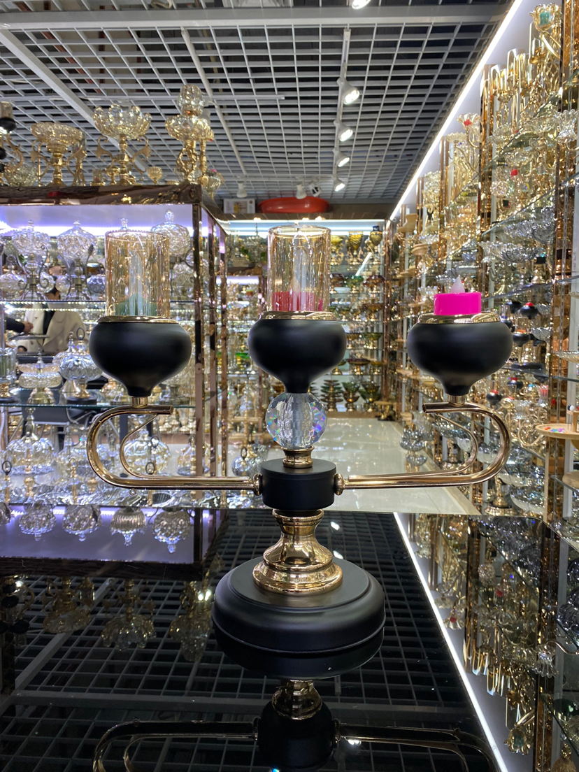 Candlestick crystal glass ornament