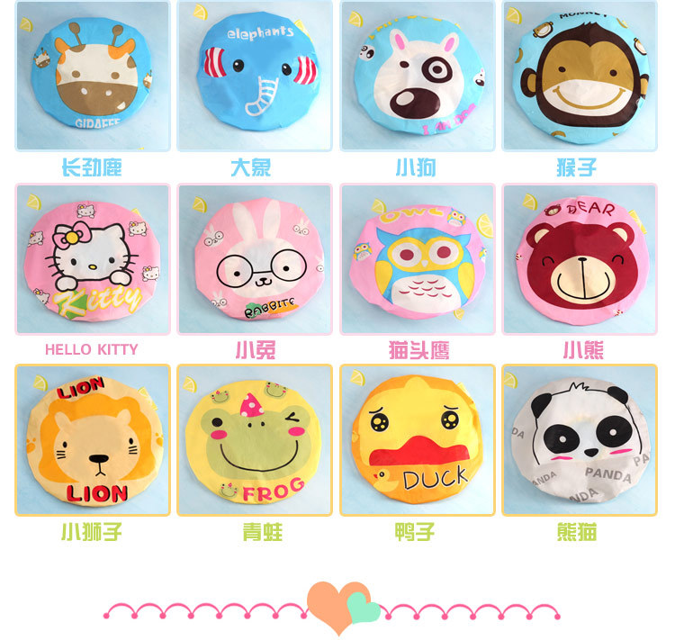 Creative cartoon shower cap EVA waterproof shower cap for girls hair care shower cap kitchen lampblack cap Creative cartoon shower cap EVA waterproof shower cap for girls hair care shower cap kitchen lampblack cap