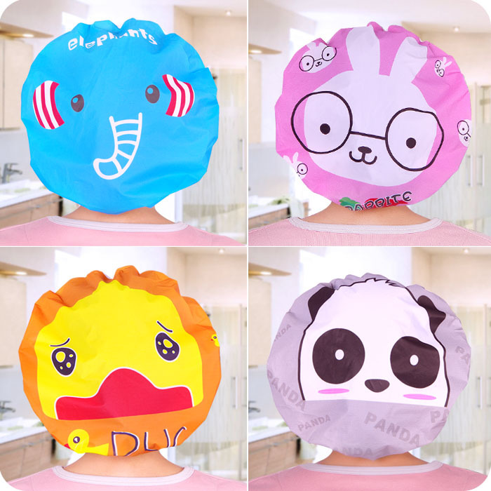 cartoon lace shower cap Korean cartoon shower cap ladies waterproof bath shower cap environmental protection shampoo cap