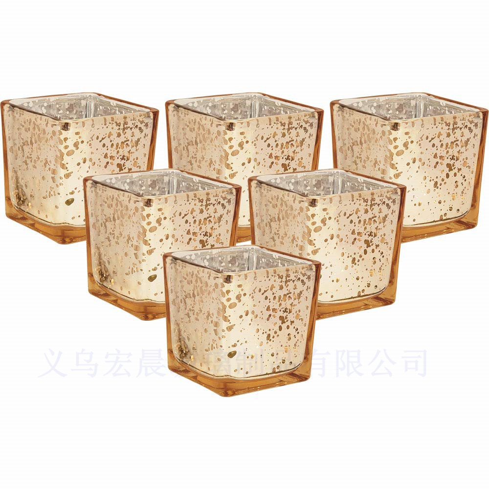 Candlestick cup Candlestick square glass jar candle container small wax cup