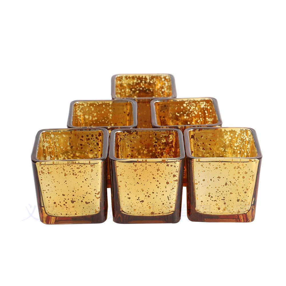 Candlestick cup Candlestick square glass jar candle container small wax cup