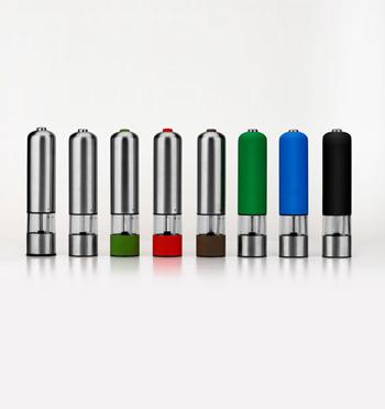 Stainless steel electric Pepper Mill. Pepper, coarse salt mill. Sauce easy