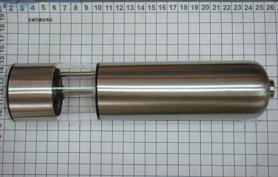 Stainless steel electric Pepper Mill. Pepper, coarse salt mill. Sauce easy