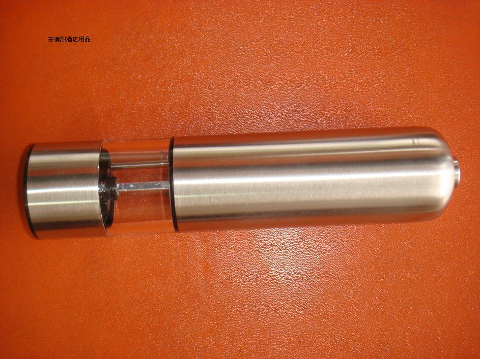 Stainless steel electric Pepper Mill. Pepper, coarse salt mill. Sauce easy