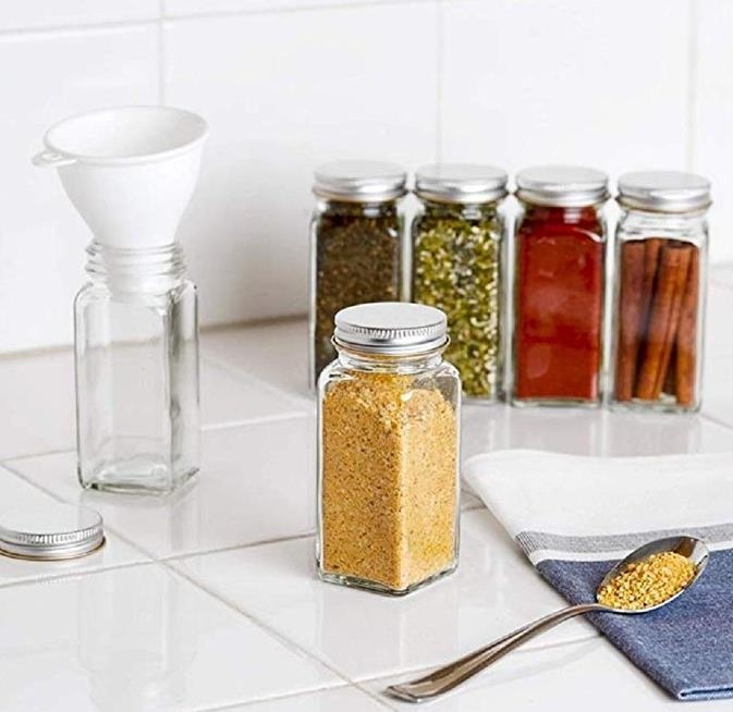Square Bottle Glass Bottle Spice Jar Salt and Pepper Pepper Cellar