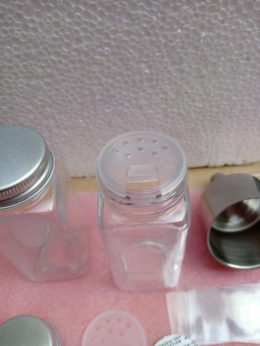 Square Bottle Glass Bottle Spice Jar Salt and Pepper Pepper Cellar