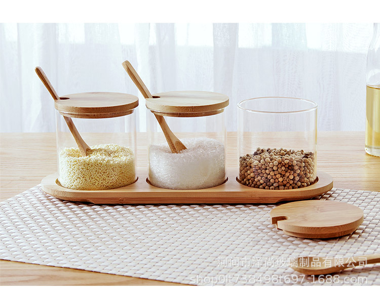 Borosilicate Glass Seasoning Jar Glass Salt Jar Set Kitchen Pepper Seasoning Box Household Glass Condiment Dispenser Borosilicate Glass Seasoning Jar Glass Salt Jar Set Kitchen Pepper Seasoning Box Household Glass Condiment Dispenser