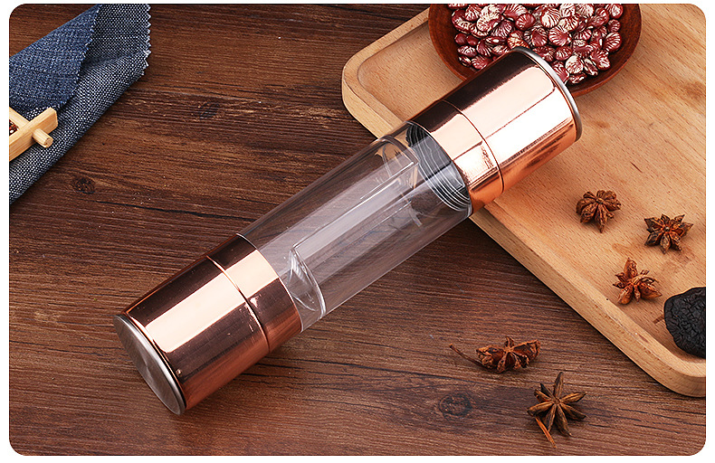 Stainless Steel Manual Pepper Grinder Household Portable Sea Salt Black Pepper Double-Headed Grinder Stainless Steel Manual Pepper Grinder Household Portable Sea Salt Black Pepper Double-Headed Grinder