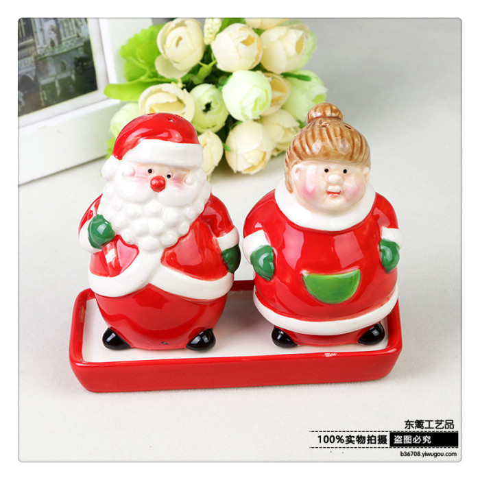 Ceramic Santa seasoning bottle pepper salt seasoning bottle ceramic bottle