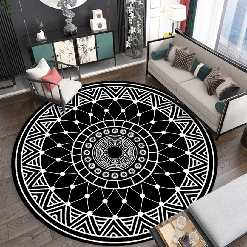 Round Floor Mat Bedroom Bedside Living Room Decorative Carpet round Computer Corner Chair Mat Hanging Basket Carpet 80*80
