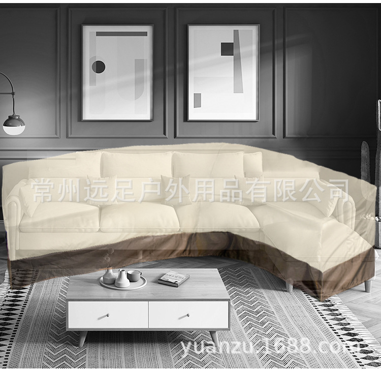 Factory Wholesale Outdoor Courtyard Furniture V-Shaped Corner Sofa Waterproof Cover 420d Length Sofa Slipcover