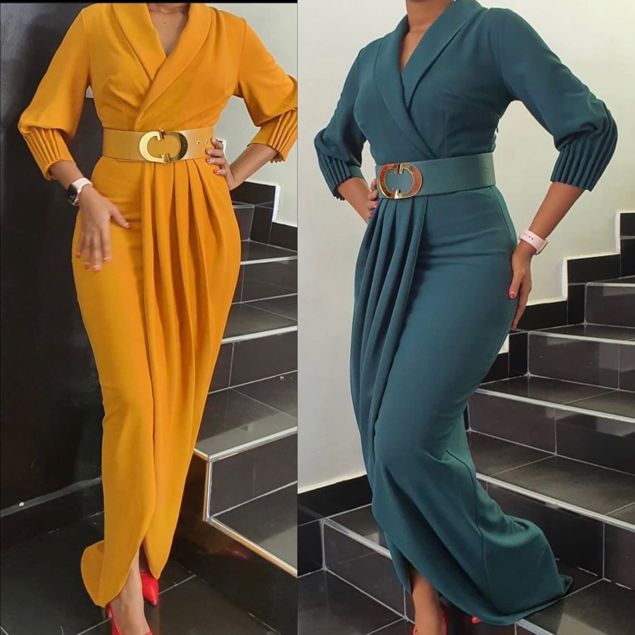 Amazon Hot 2021 Spring and Autumn Women&#039;s Clothing plus Size African Fashion European and American Style Women&#039;s Clothing Elegant Commuter Dress