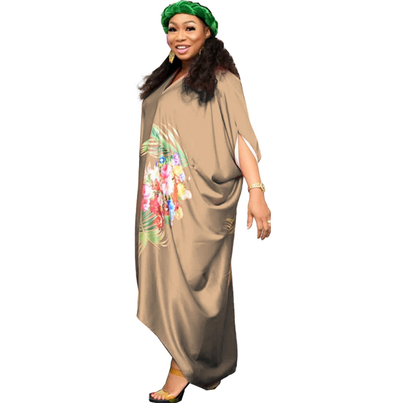2022 Cross-Border Amazon Spring New African Large Size Women's Printed Loose Batwing Sleeve Dress GH 2022 Cross-Border Amazon Spring New African Large Size Women's Printed Loose Batwing Sleeve Dress GH