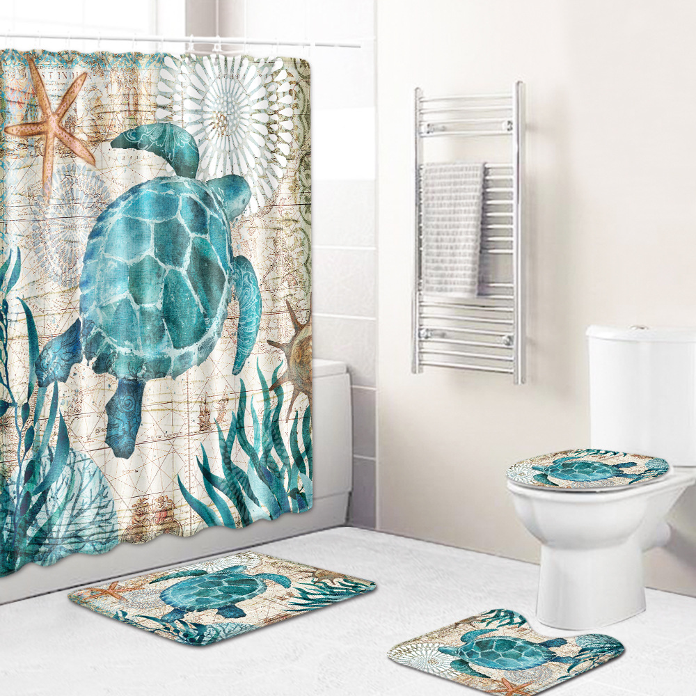 Cross-Border Hot Selling African Women's Four-Piece Bathroom Combination Set Household Doormat Absorbent Non-Slip Floor Mat Carpet