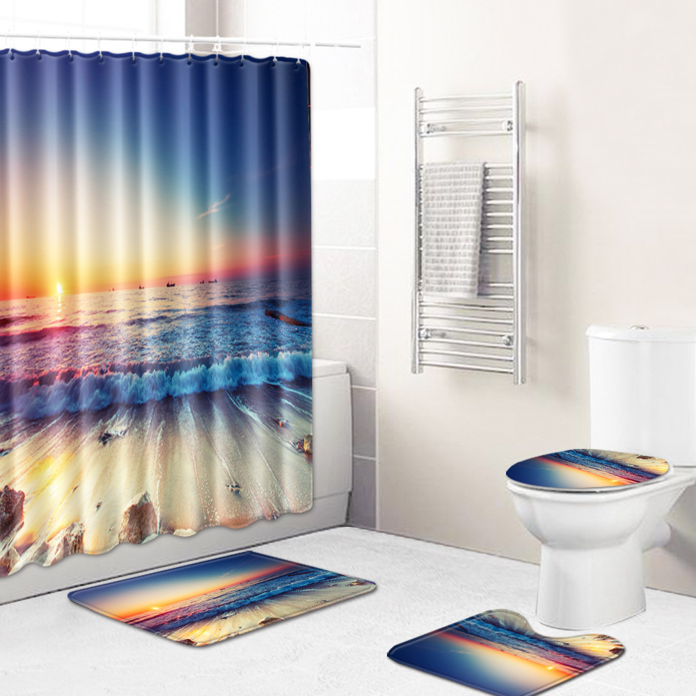 Cross-Border Hot Selling African Women's Four-Piece Bathroom Combination Set Household Doormat Absorbent Non-Slip Floor Mat Carpet