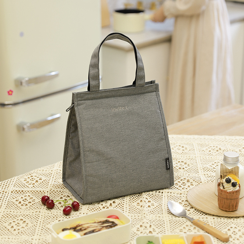 Insulated Bag Portable Bento Lunch Bag Fresh-Keeping Thermal Bag Lunch Box Bag Work Bento Bag Oxford Cloth Factory Customization