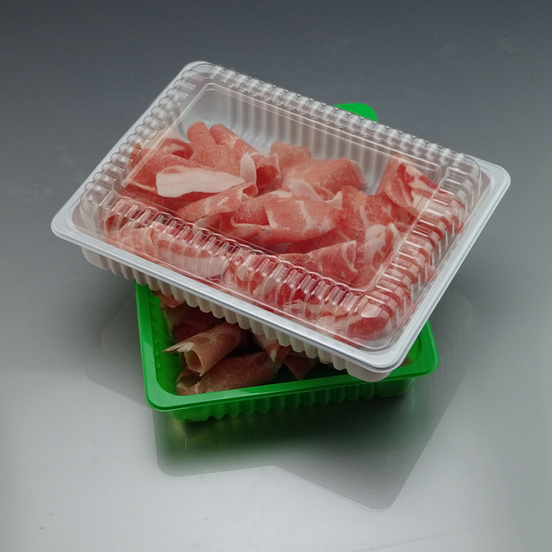 Disposable Meat Slice Box Transparent Fresh-Keeping Frozen Plastic with Lid Lamb Chops Beef Roll Packing Box to-Go Box Free Shipping