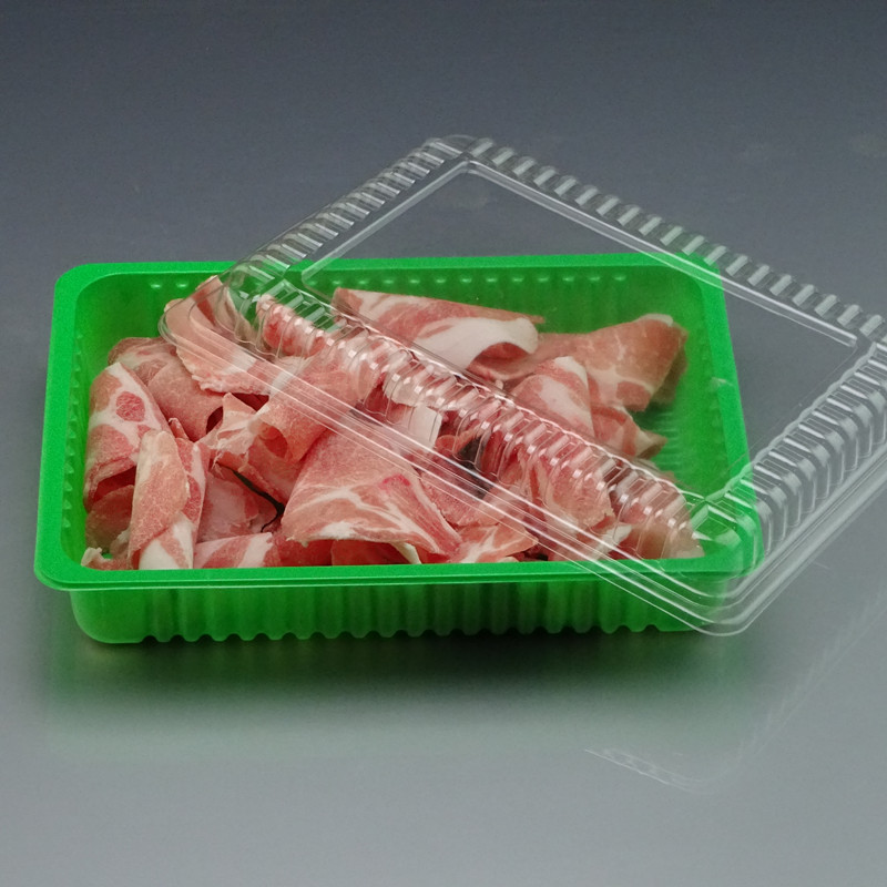 Disposable Meat Slice Box Transparent Fresh-Keeping Frozen Plastic with Lid Lamb Chops Beef Roll Packing Box to-Go Box Free Shipping