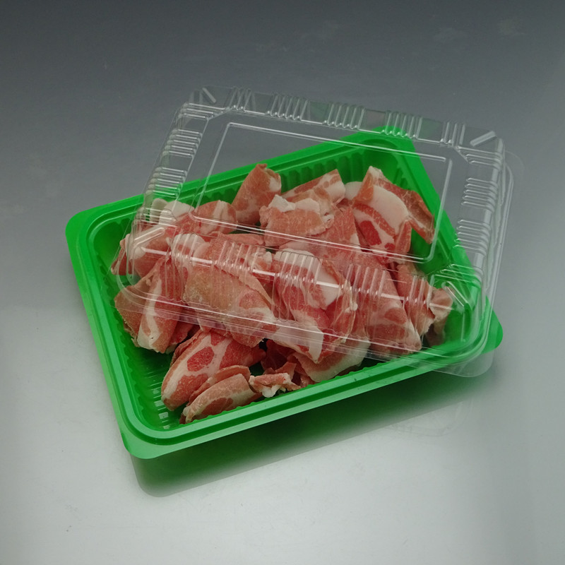 Disposable Meat Slice Box Transparent Fresh-Keeping Frozen Plastic with Lid Lamb Chops Beef Roll Packing Box to-Go Box Free Shipping