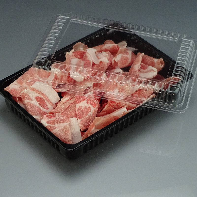 Disposable Meat Slice Box Transparent Fresh-Keeping Frozen Plastic with Lid Lamb Chops Beef Roll Packing Box to-Go Box Free Shipping