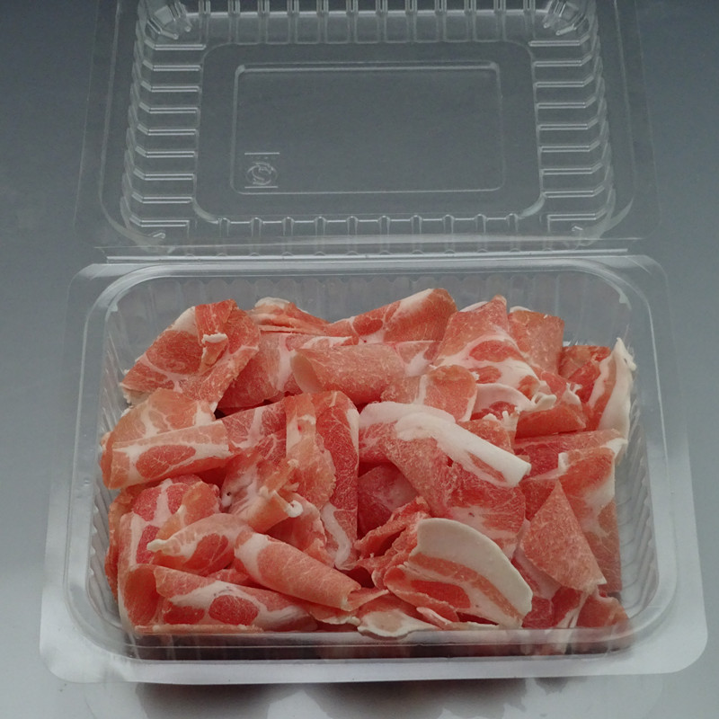Disposable Meat Slice Box Transparent Fresh-Keeping Frozen Plastic with Lid Lamb Chops Beef Roll Packing Box to-Go Box Free Shipping