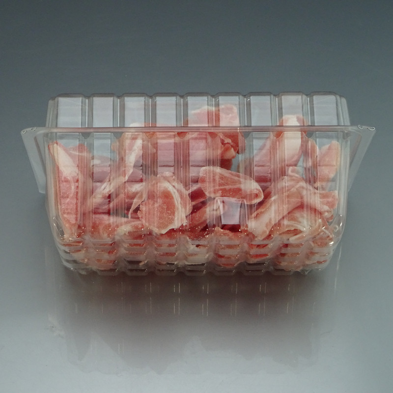Disposable Meat Slice Box Transparent Fresh-Keeping Frozen Plastic with Lid Lamb Chops Beef Roll Packing Box to-Go Box Free Shipping