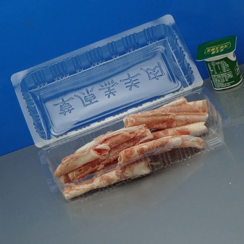 Disposable Meat Slice Box Transparent Fresh-Keeping Frozen Plastic with Lid Lamb Chops Beef Roll Packing Box to-Go Box Free Shipping