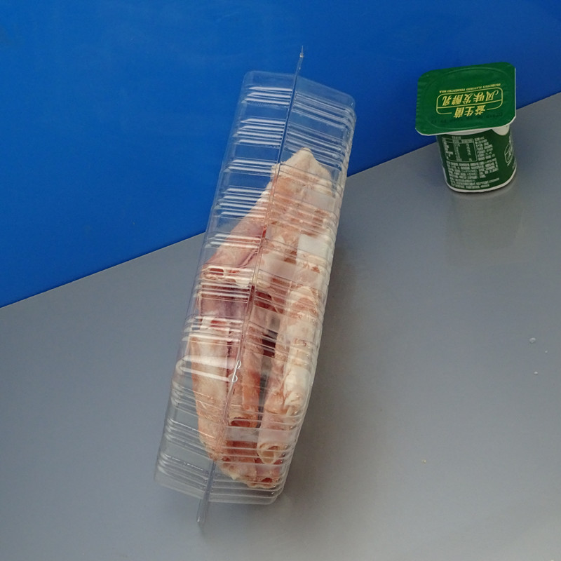 Disposable Meat Slice Box Transparent Fresh-Keeping Frozen Plastic with Lid Lamb Chops Beef Roll Packing Box to-Go Box Free Shipping